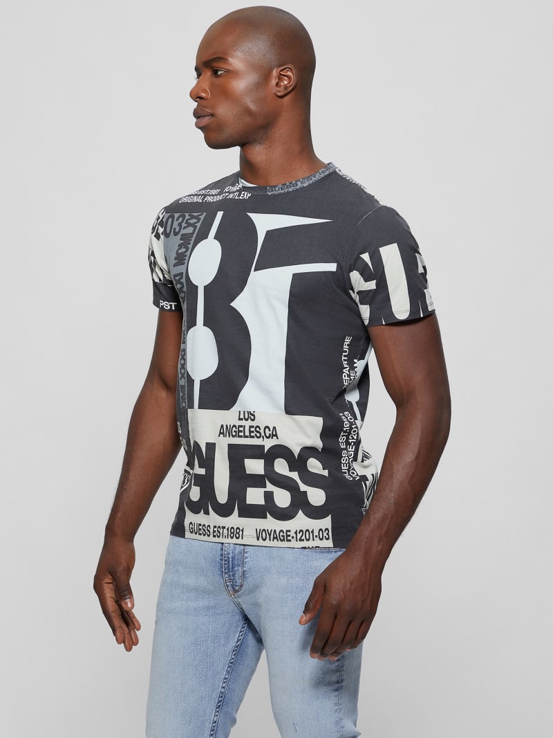 Guess GUESS Signature Tee - Jet Black Multi