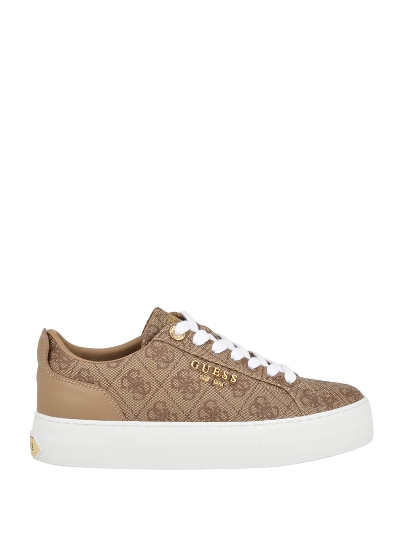 Guess Logo Print Low-Top Sneakers - Light Natural 110