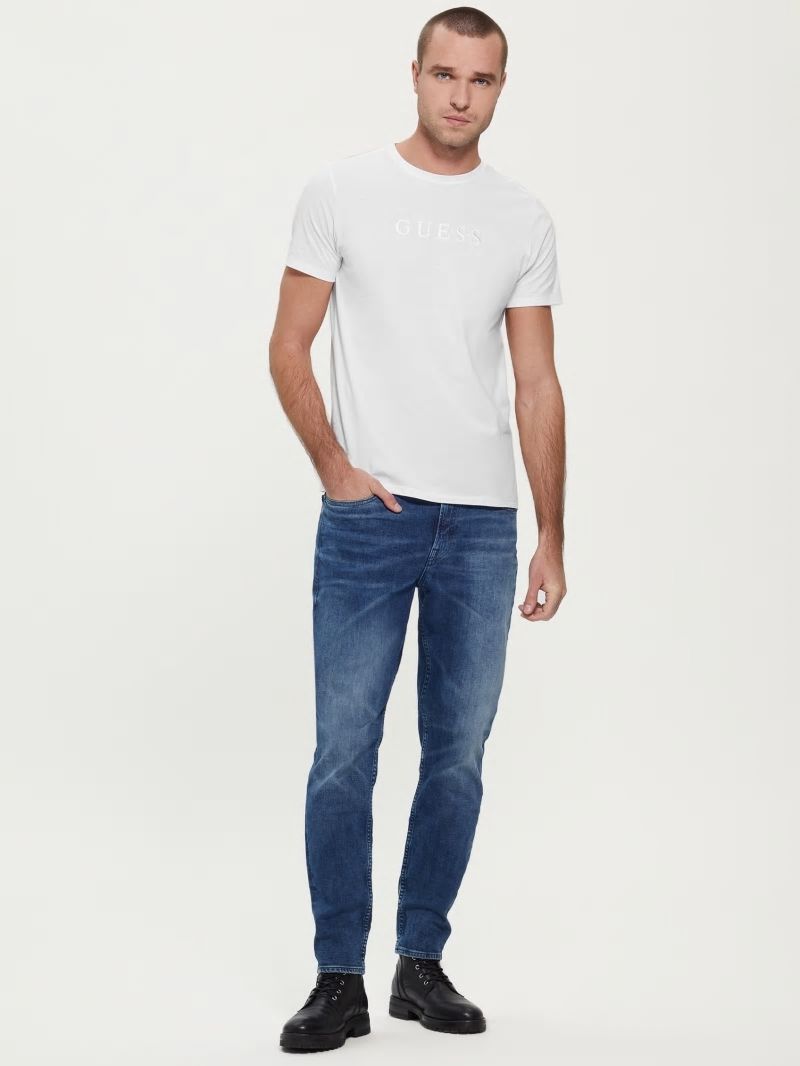 Guess Embroidered Logo Tee - Pure White