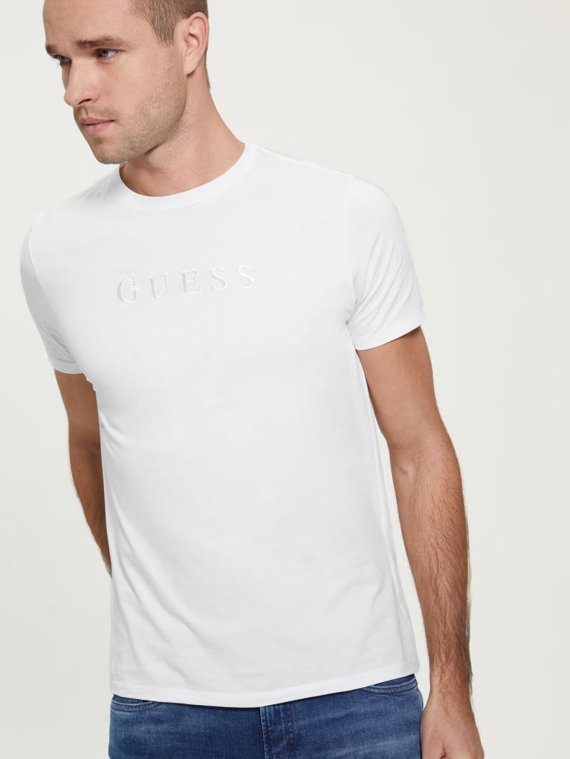 Guess Embroidered Logo Tee - Pure White