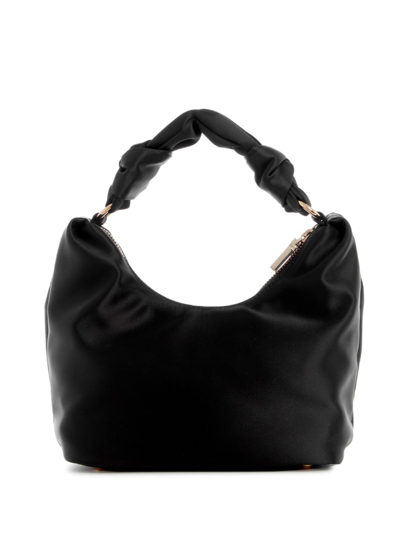 Guess Velina Satin Hobo Bag - Black Floral Print