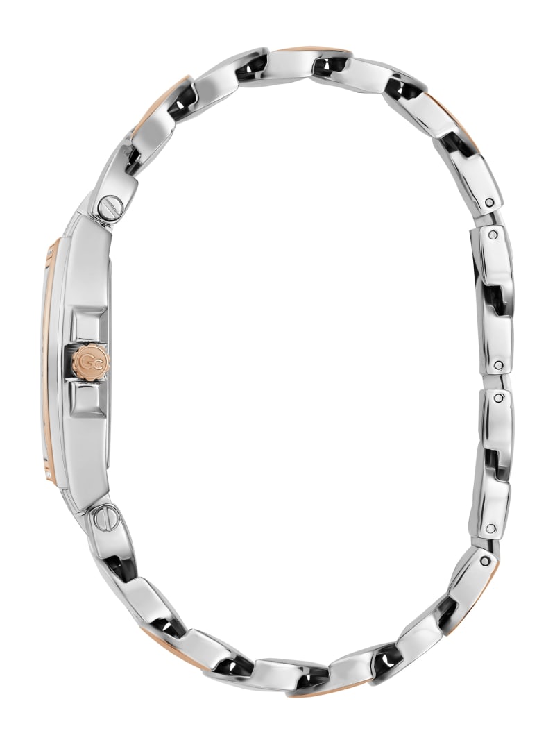 Guess Gc Rose Gold and Silver-Tone Chain-Link Analog Watch - Rose Gold