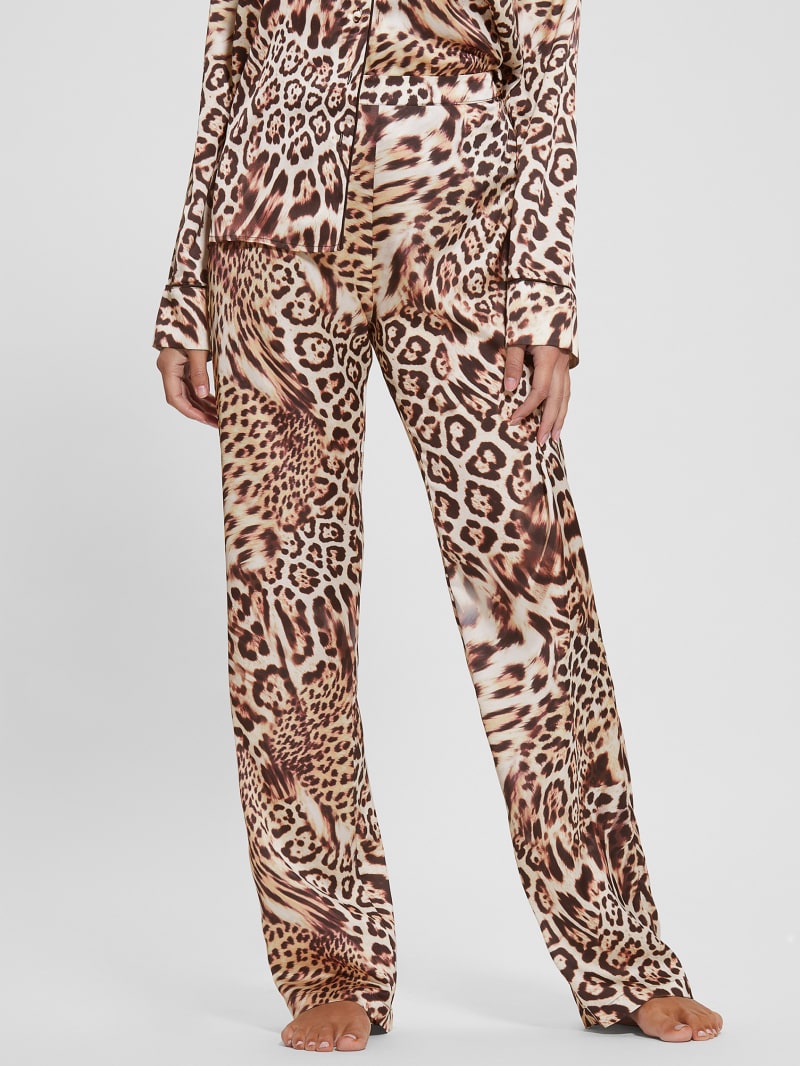 Guess Eco Dulcie Shirt and Pants PJ Set - Fluid Animalier Print