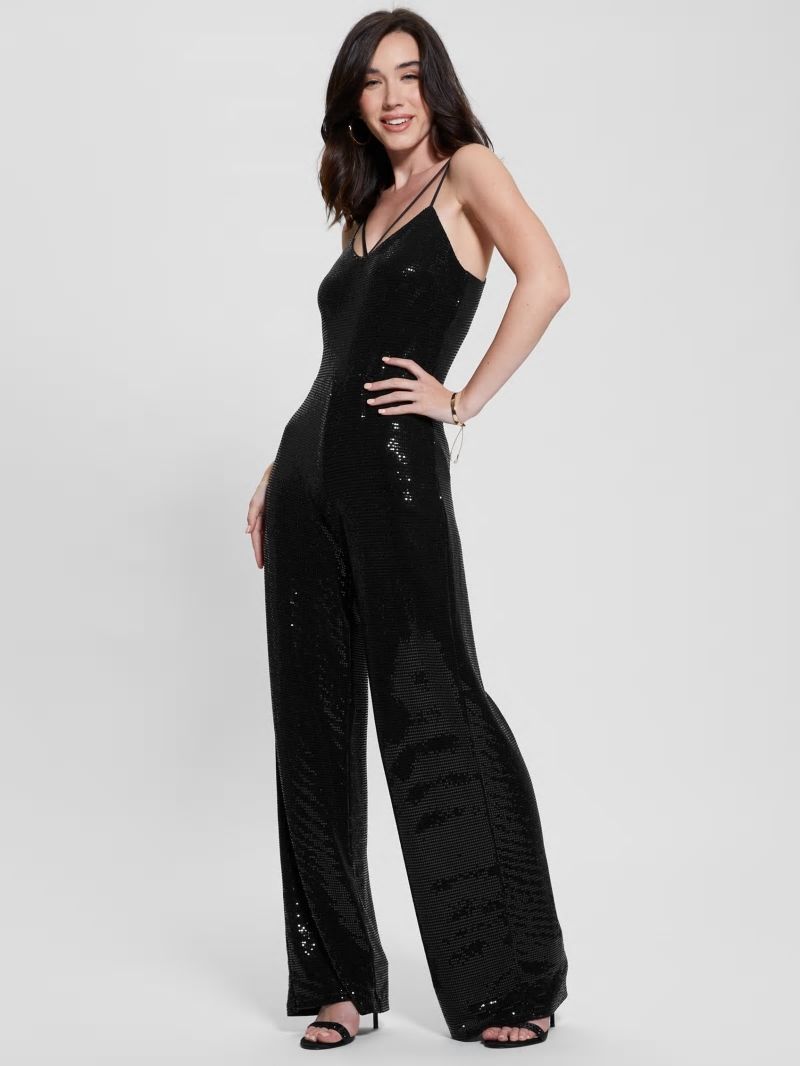 Guess Fiarra Disco Jumpsuit - Jet Black Multi