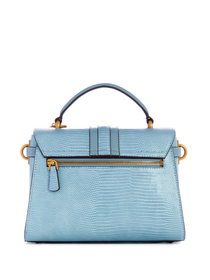 Guess Ginevra Textured Top Handle Crossbody - Light Denim