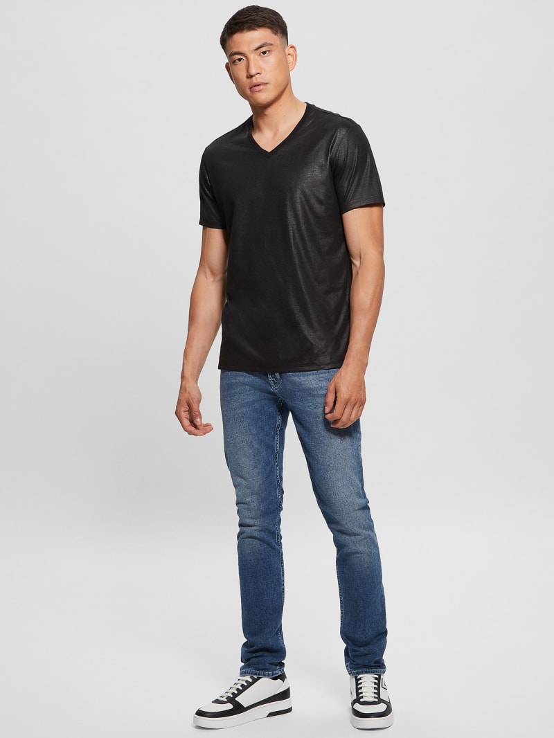 Guess Mason Yoke V-Neck Tee - Black