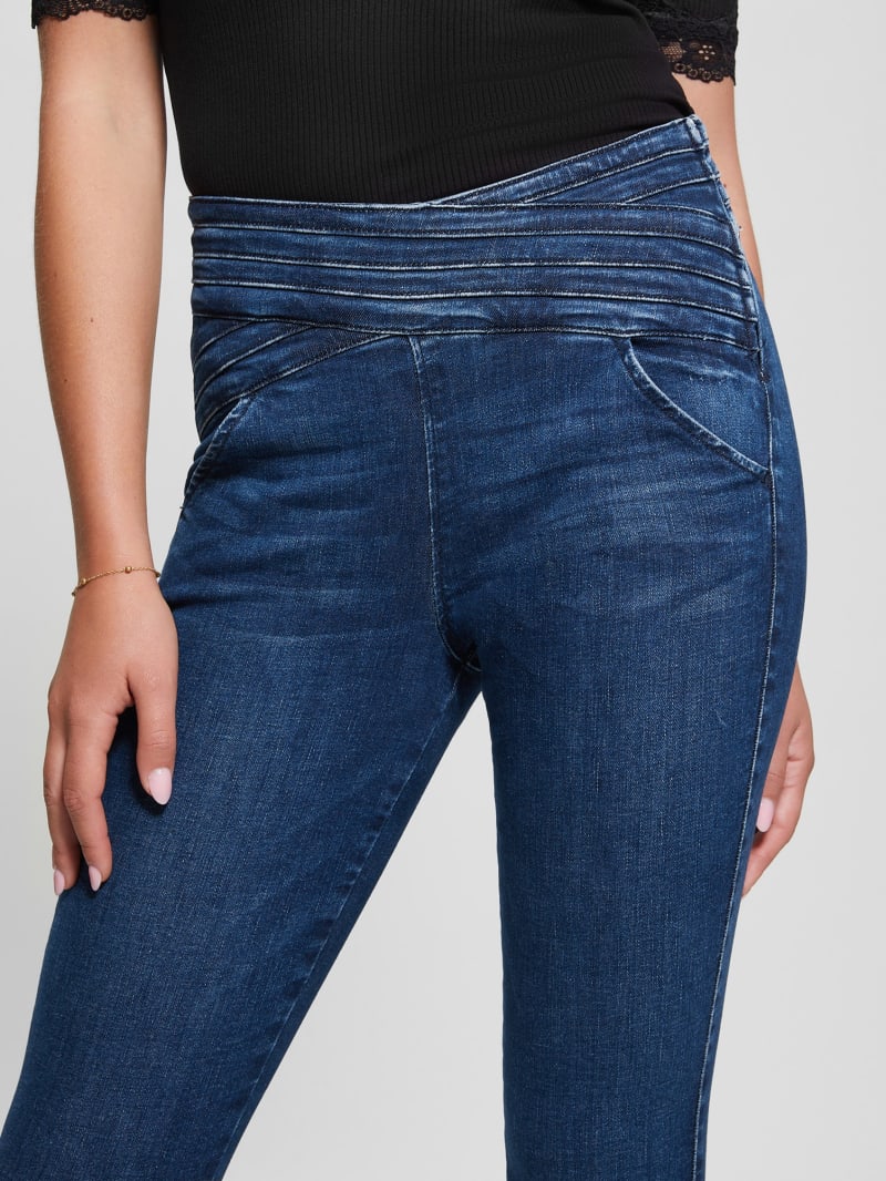 Guess Eco Sculy Pleated Waist Skinny Jeans - Blue Planet