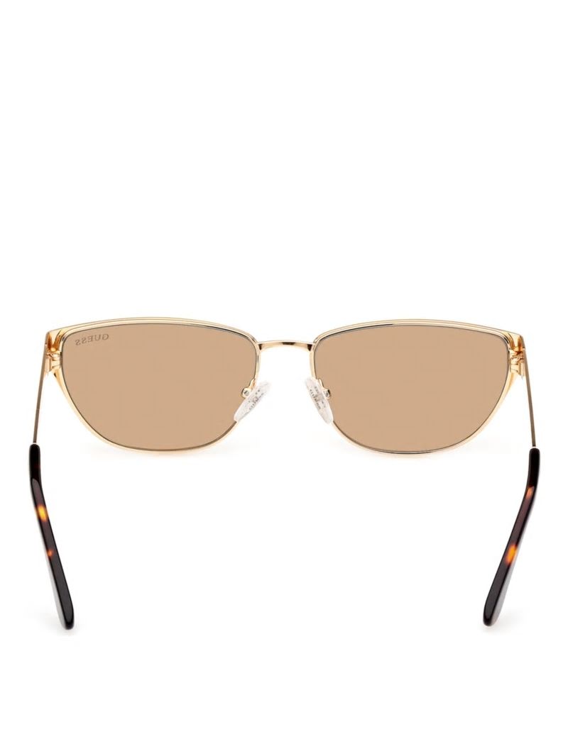 Guess Gia Metal Cat-Eye Sunglasses - Gold W/Tort Arm