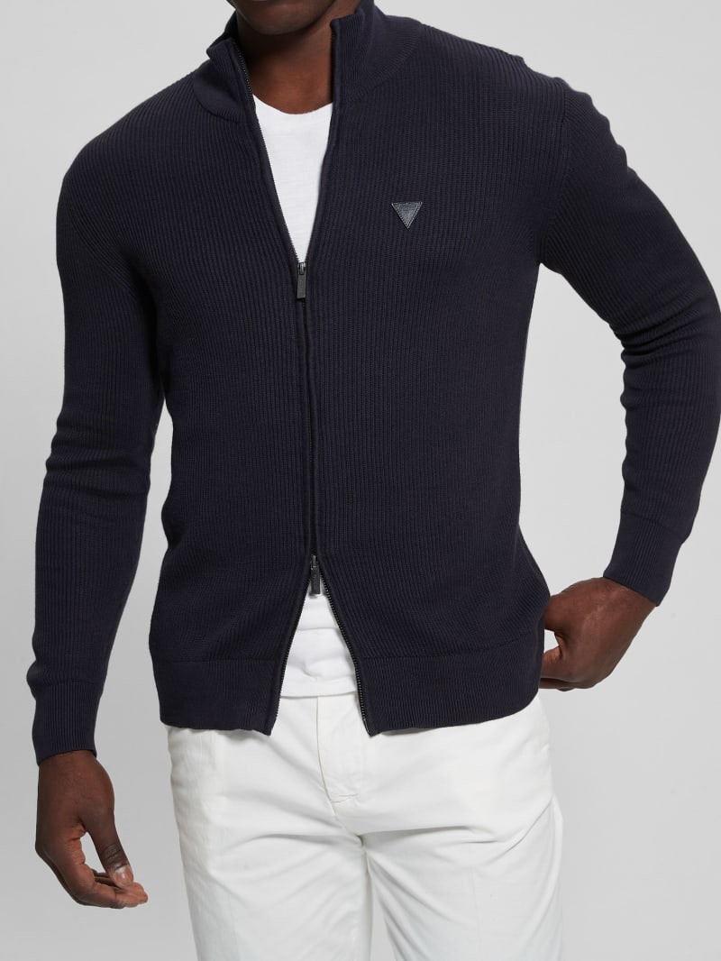 Guess Eco Burton Full-Zip Cardigan - Bleu éLéGant