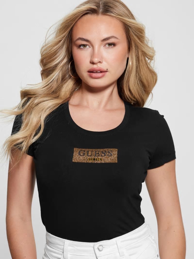 Guess Studded Box Tee - Black