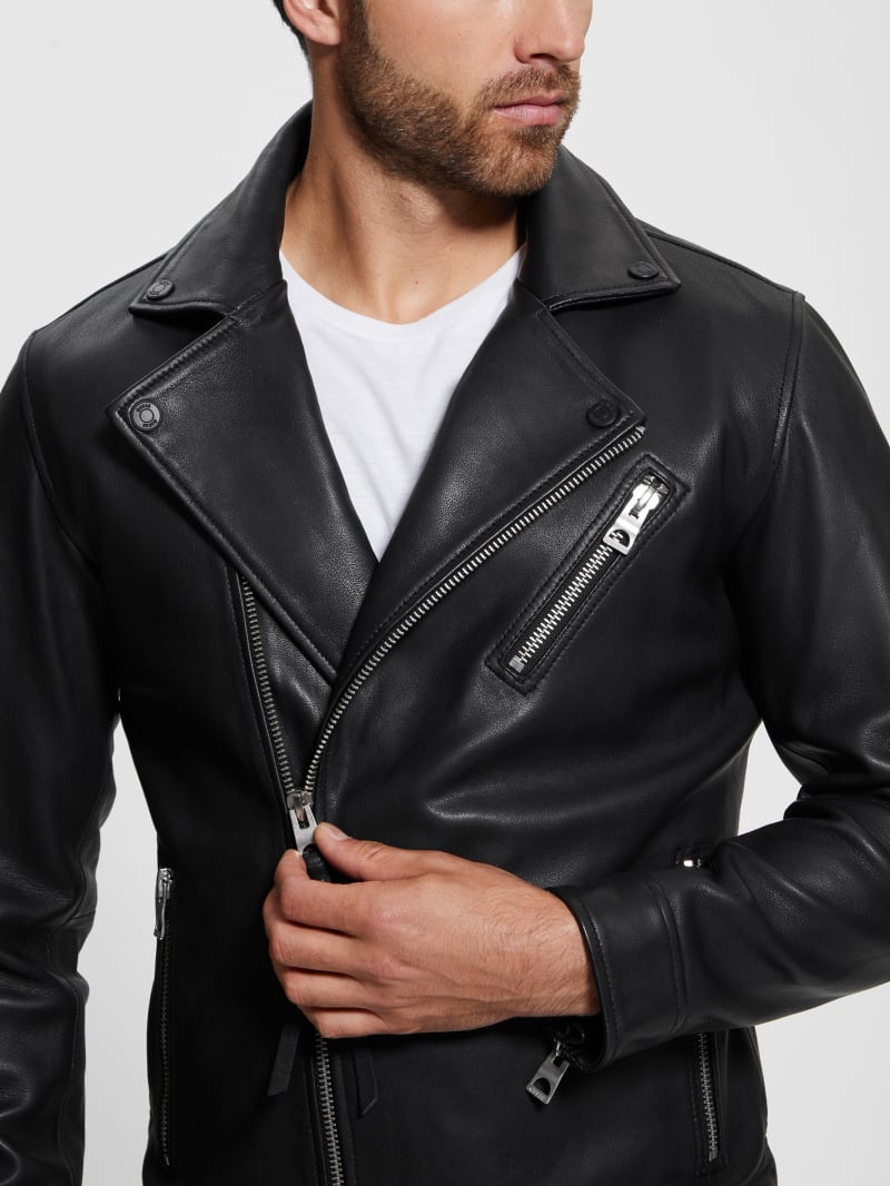 Guess Perfecto Leather Jacket - Black