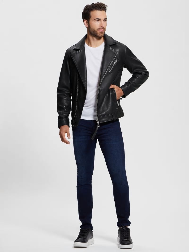 Guess Perfecto Leather Jacket - Black