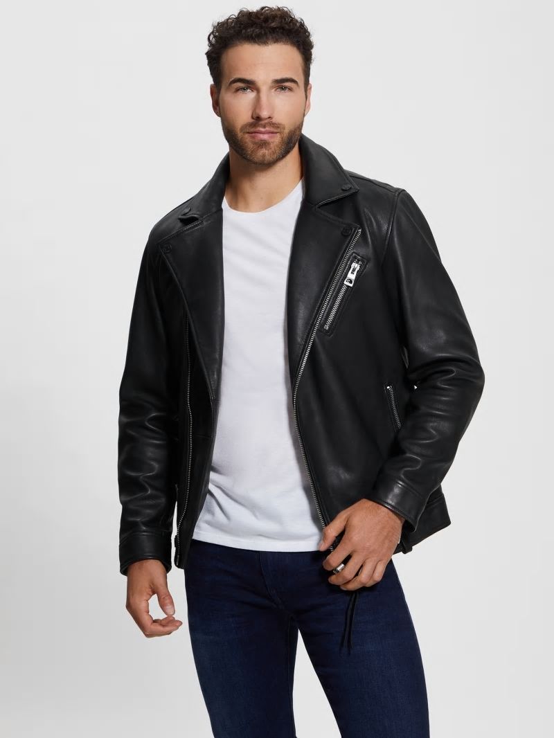 Guess Perfecto Leather Jacket - Black