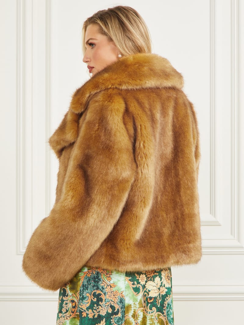 Guess New Gwenda Faux-Fur Jacket - Camel