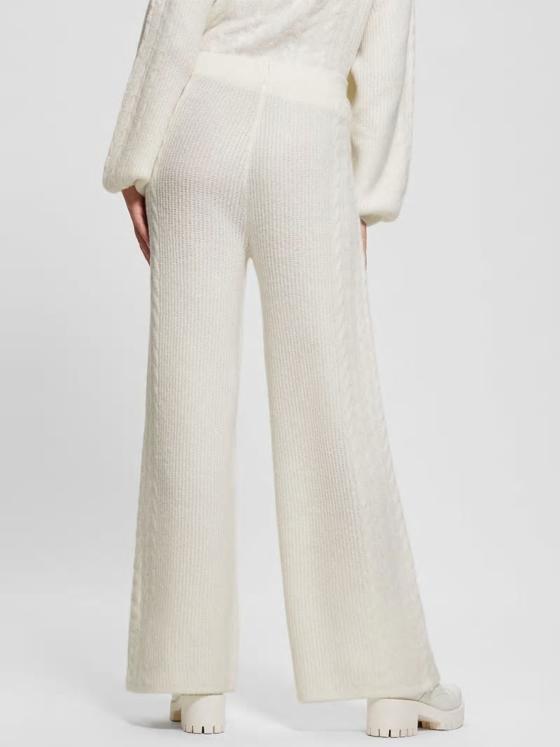 Guess Rylie Cable Wide-Leg Pants - Dove White