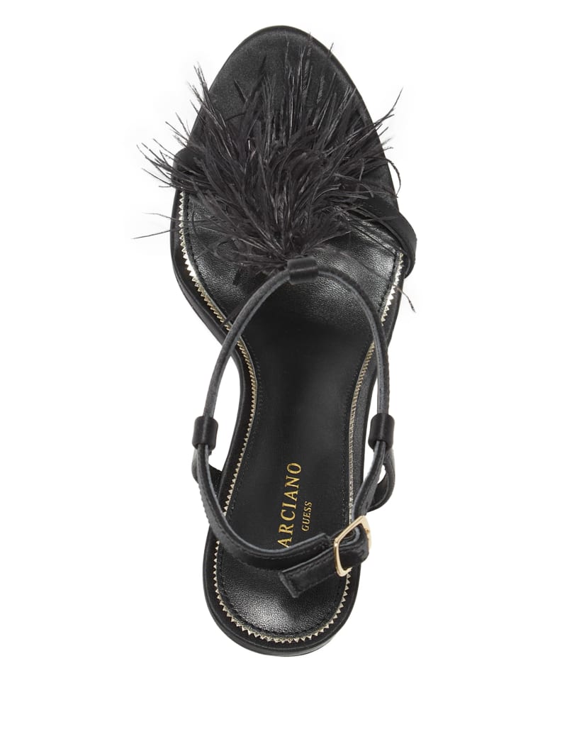 Guess Reyon Feather Satin Heel - Black