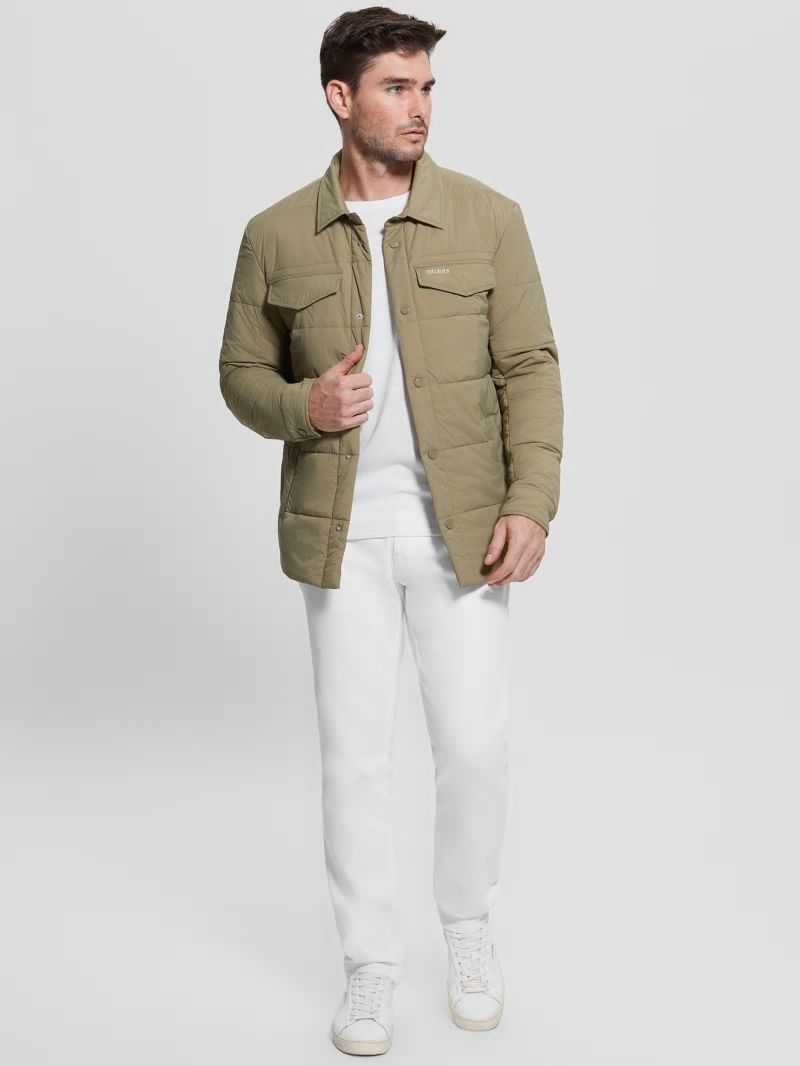 Guess Eco Quilted Shacket - Khaki Way