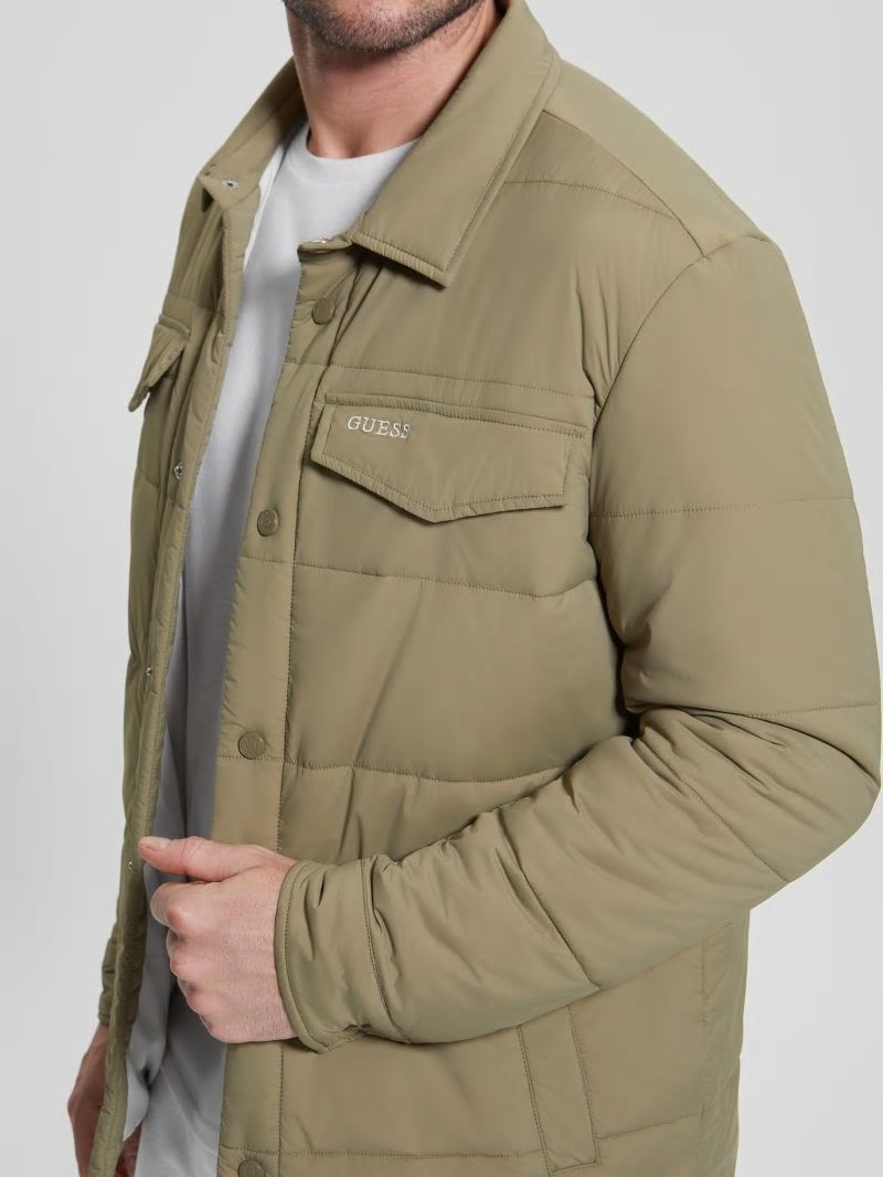 Guess Eco Quilted Shacket - Khaki Way