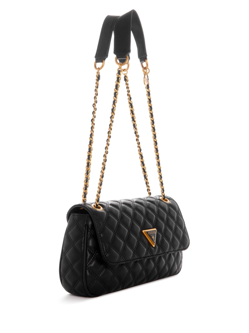 Guess Giully Quilted Convertible Crossbody - Black Floral Print