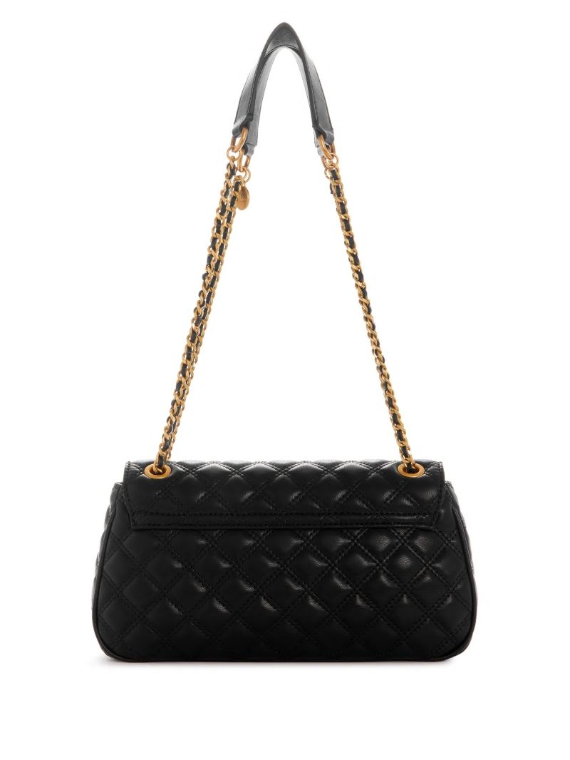 Guess Giully Quilted Convertible Crossbody - Black Floral Print