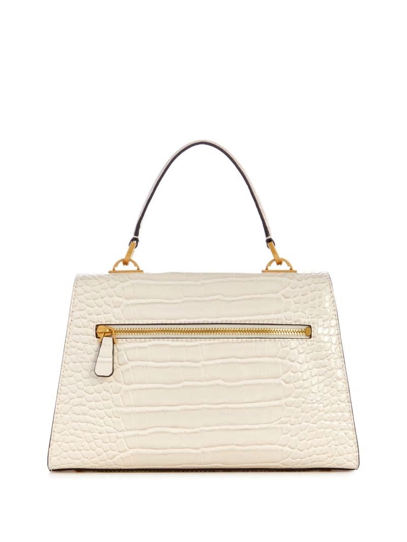 Guess Sestri Crocodile-Embossed Crossbody - White