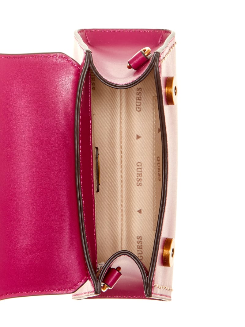 Guess Stephi Mini Fold-Over Crossbody - Magenta