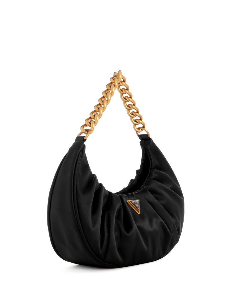 Guess Tori Satin Shoulder Bag - Black