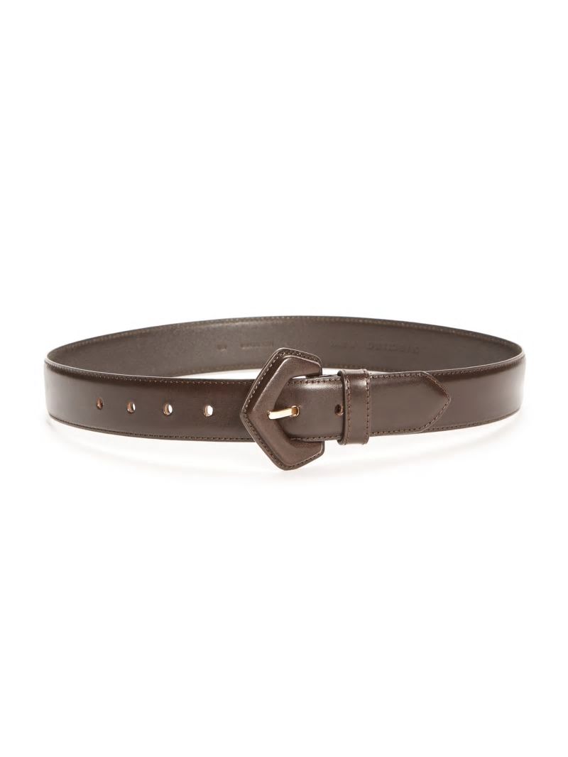 Guess Leather Waist Belt - Brown Leather