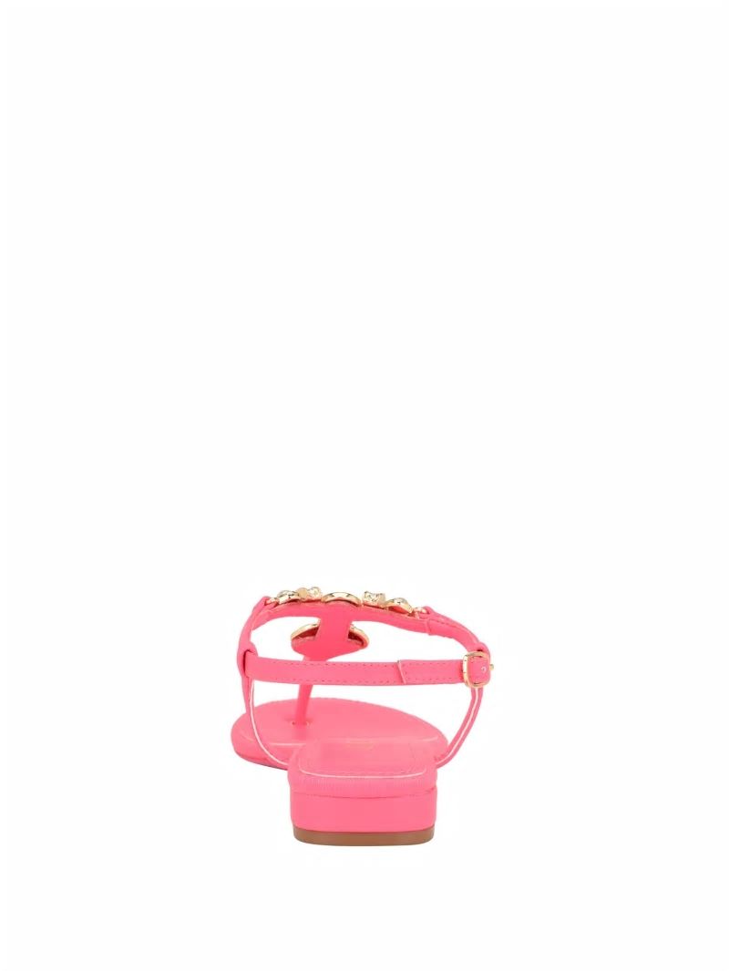 Guess Jiarella T-Strap Signature Sandal - Medium Pink