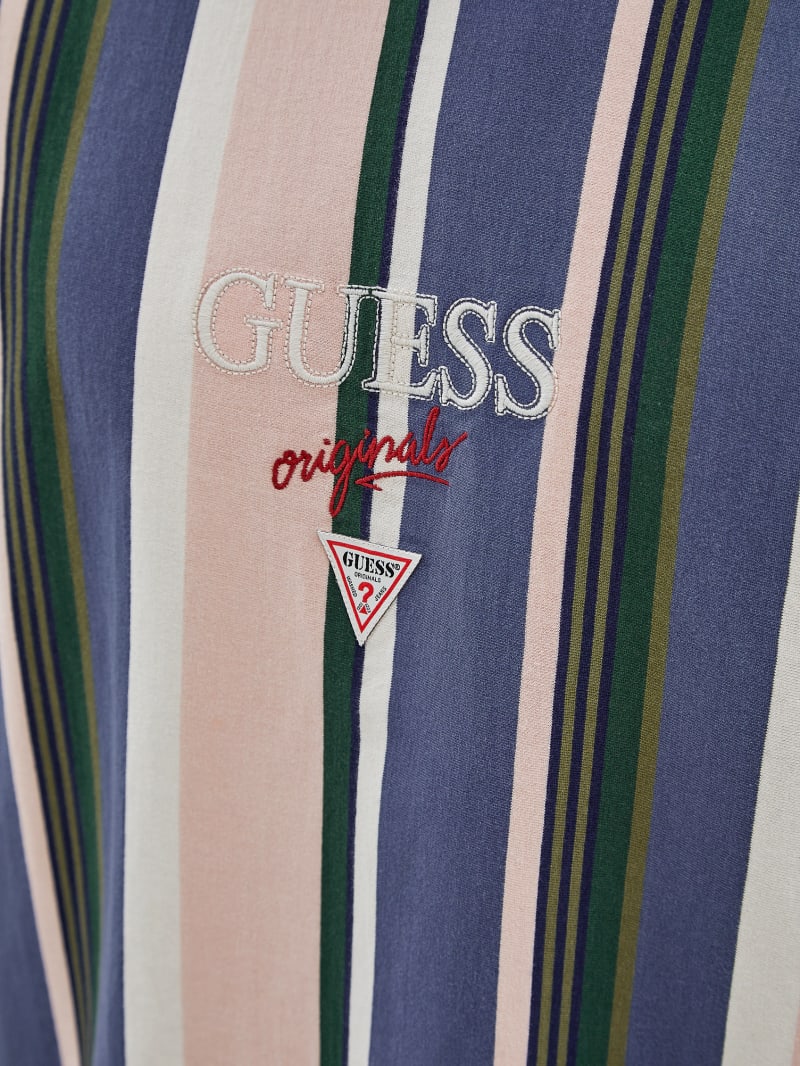 Guess GUESS Originals Eco Stiped Logo Tee - Sandy Shore Multi