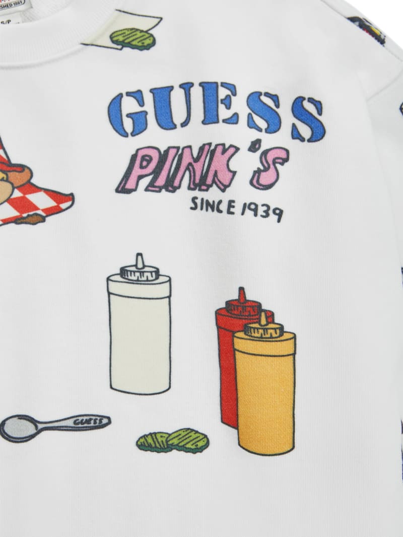 Guess GUESS Originals x Pink's Hot Dogs Sweatshirt - Pure White Multi