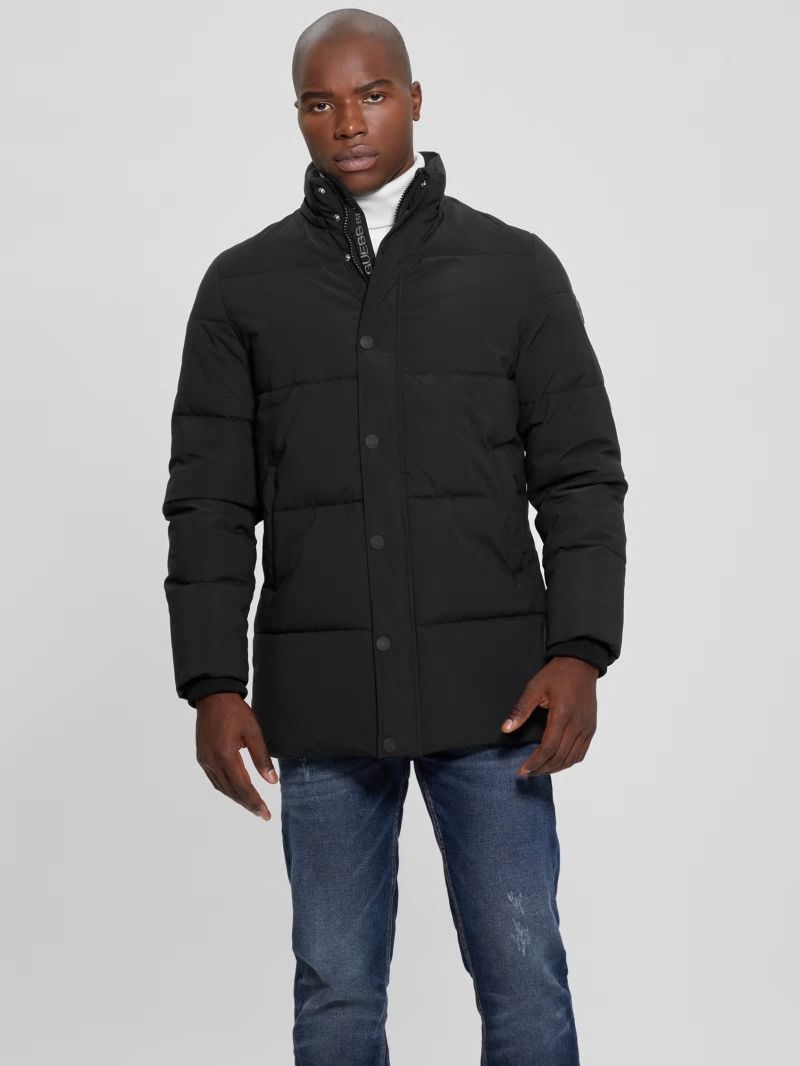 Guess Midlength Puffer Jacket - Black