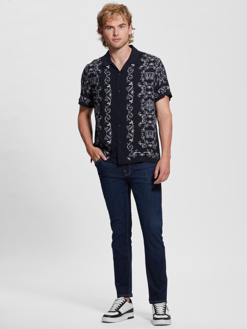 Guess Eco Royal Scroll Shirt - Royal Scroll