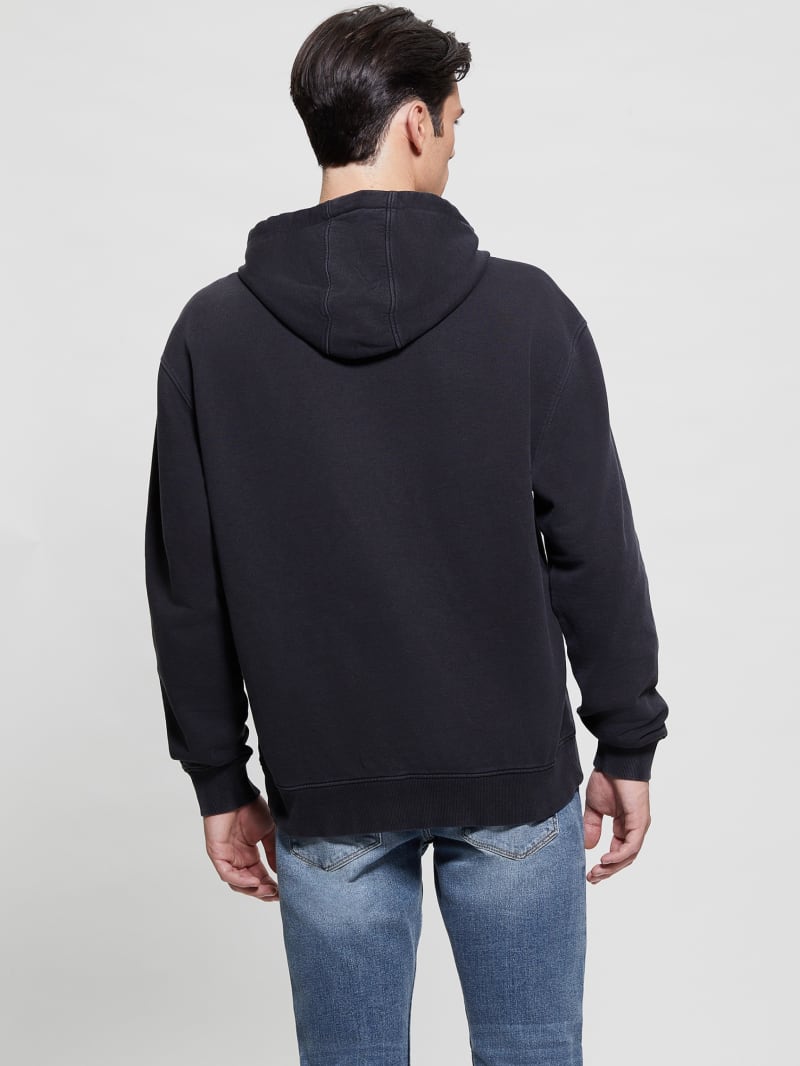 Guess Finch Terry Logo Hoodie - Jet Black Multi