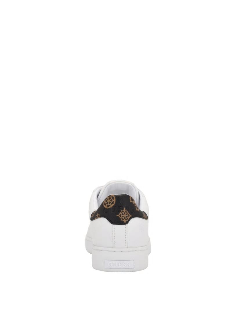 Guess Renzy Debossed Logo Low-Top Sneakers - White Graffiti