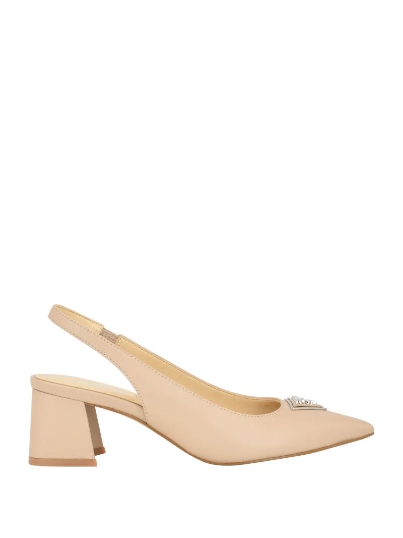 Guess Zanda Slingback Block Heels - Taupe