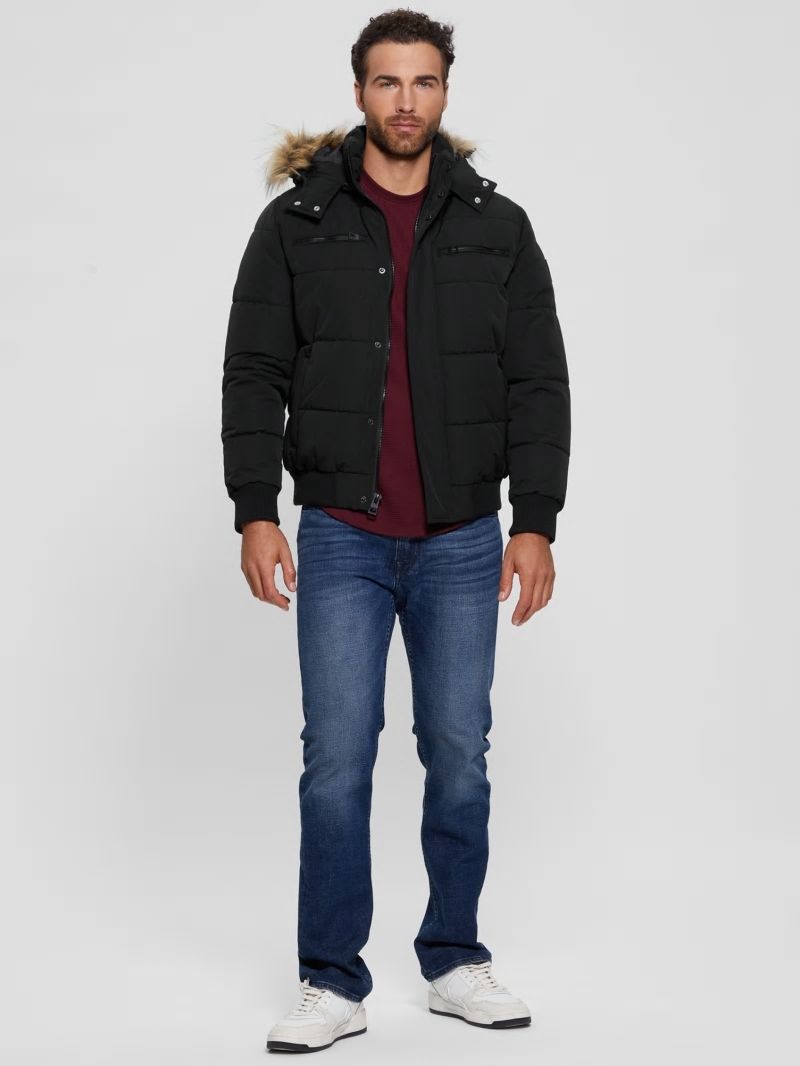 Guess Heavy Flight Puffer Jacket - Black