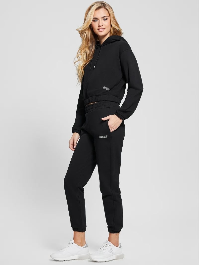 Guess Eleanora Cropped Hoodie - Black