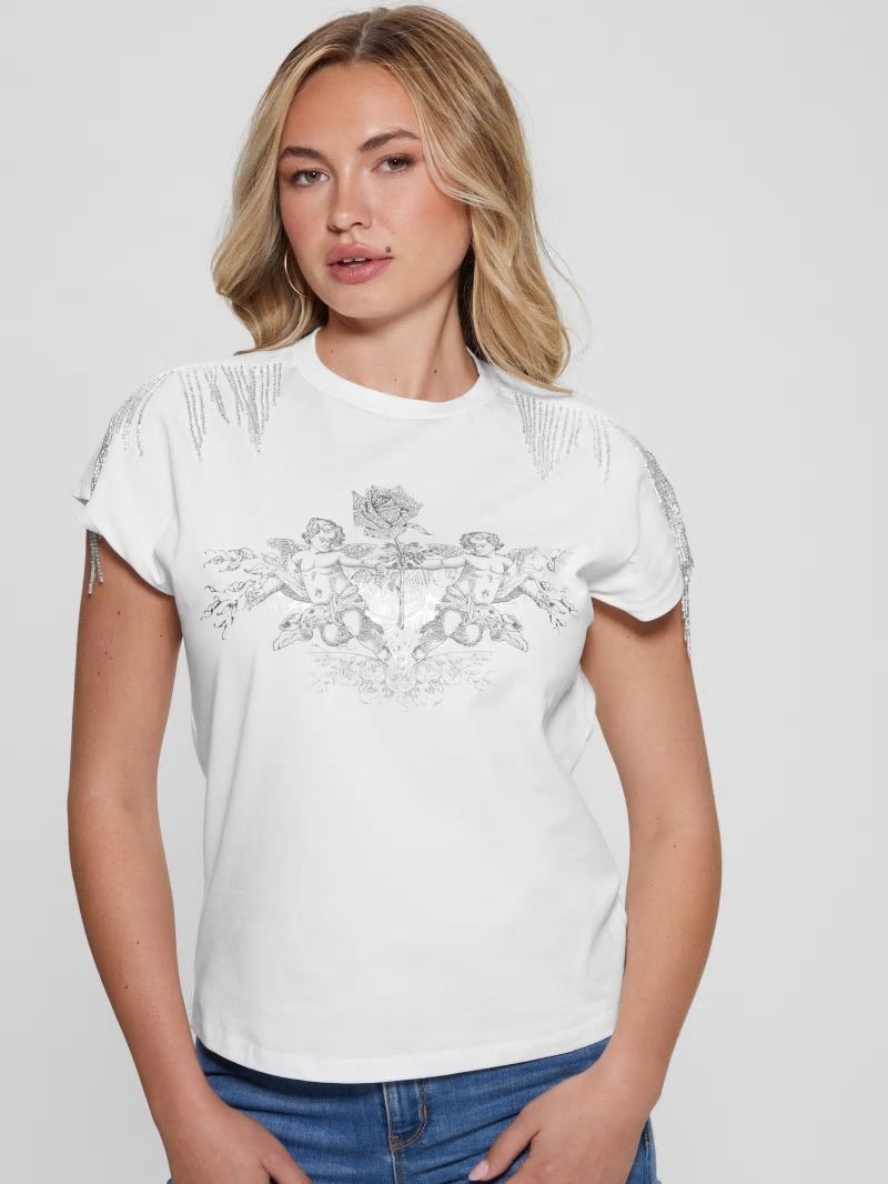 Guess Royal Fringe Top - Pure White