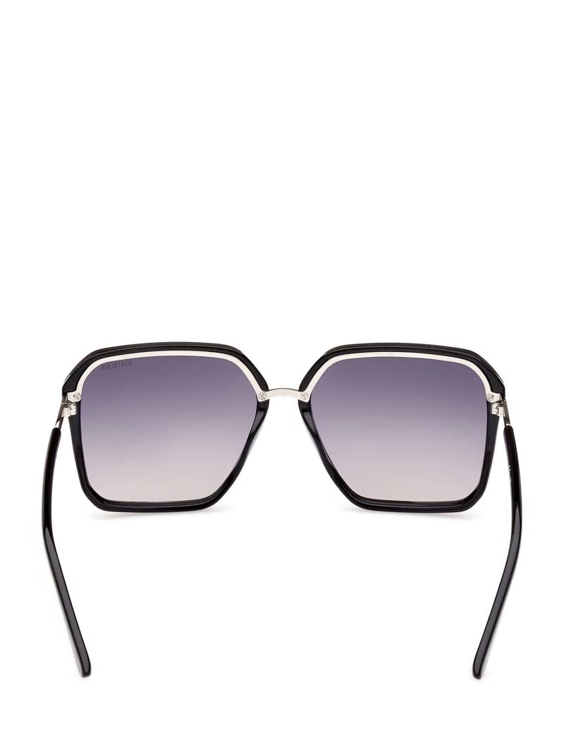 Guess Elena Oversized Square Sunglasses - Silver