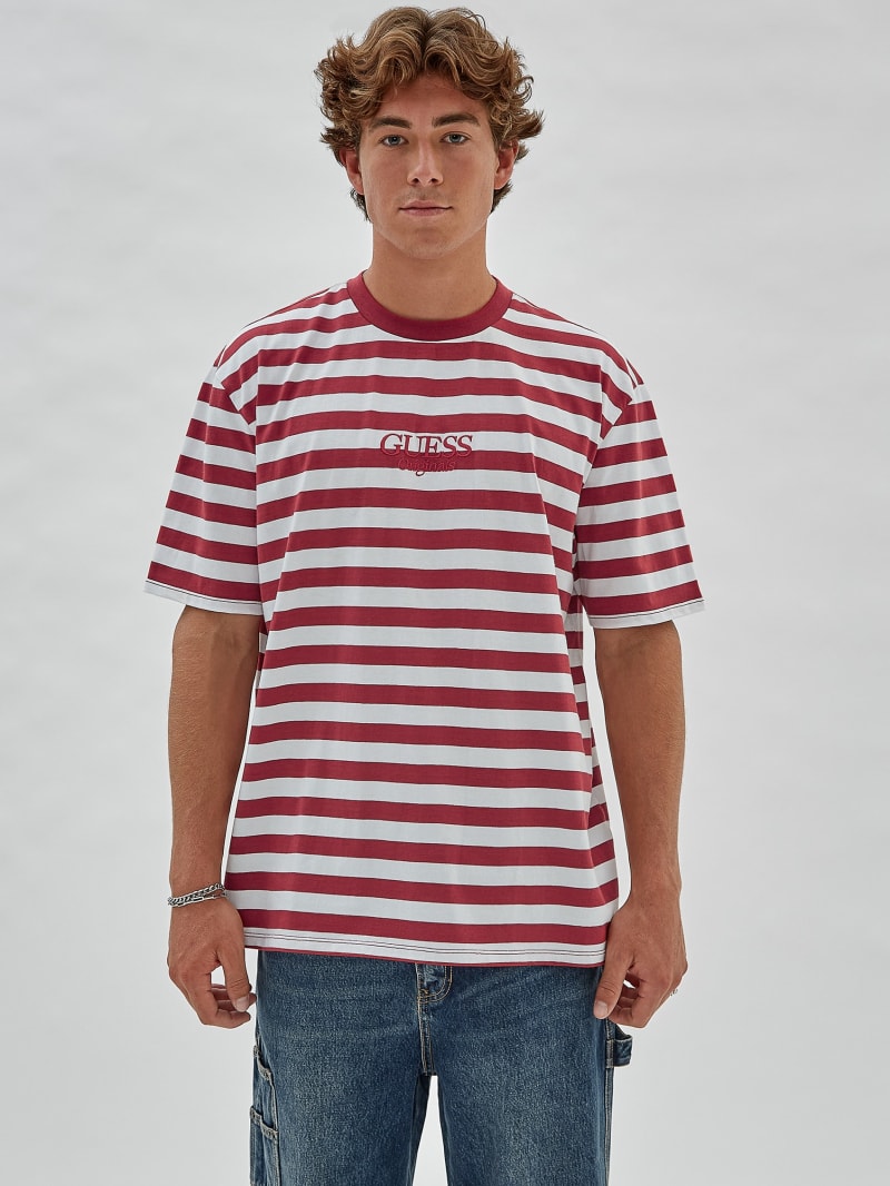 Guess GUESS Originals Eco Simple Stripe Tee - Autumn Spice Multi