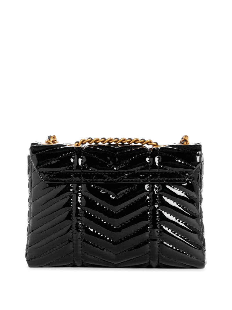 Guess Lovide Patent Mini Convertible Crossbody - Black