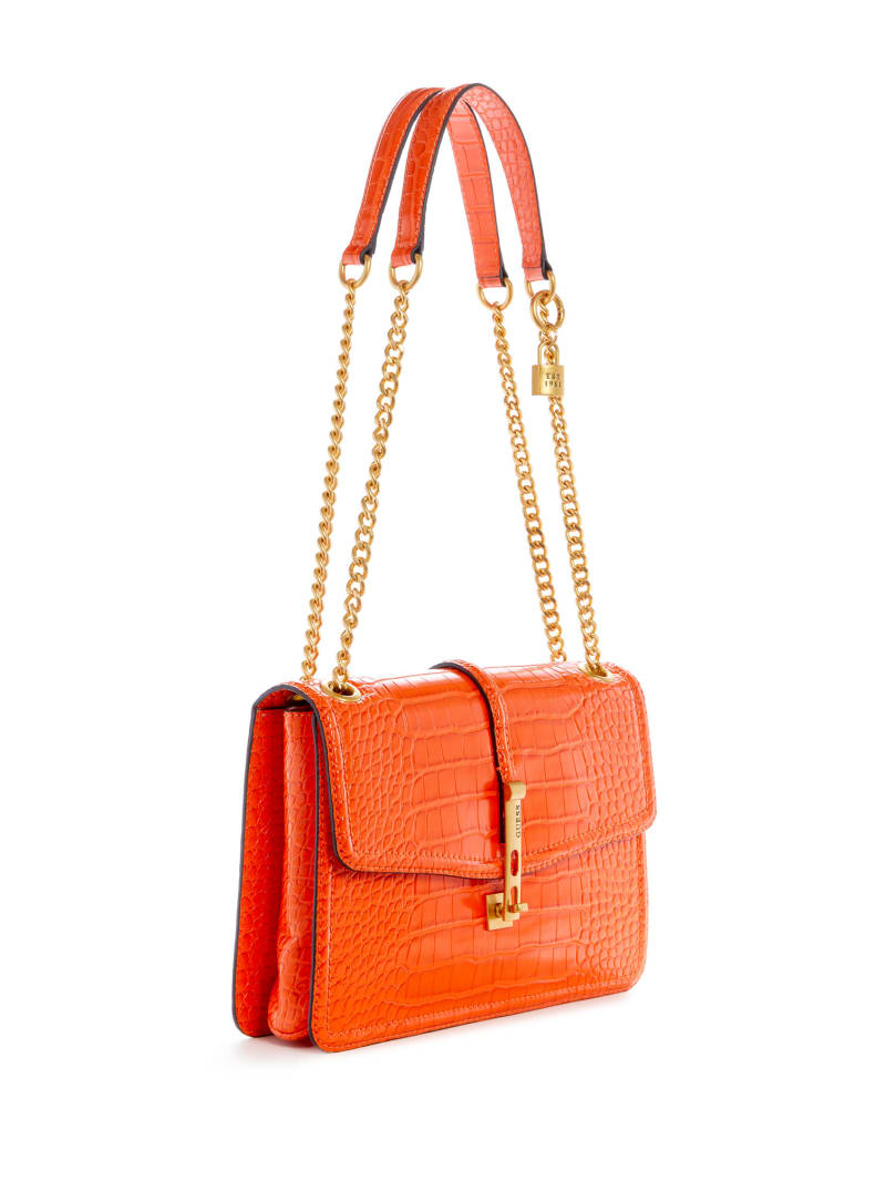 Guess James Croc Convertible Bag - Orange