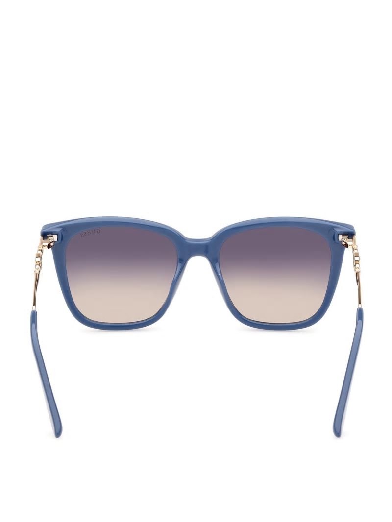 Guess Plastic Square G Sunglasses - Blue W/Silver