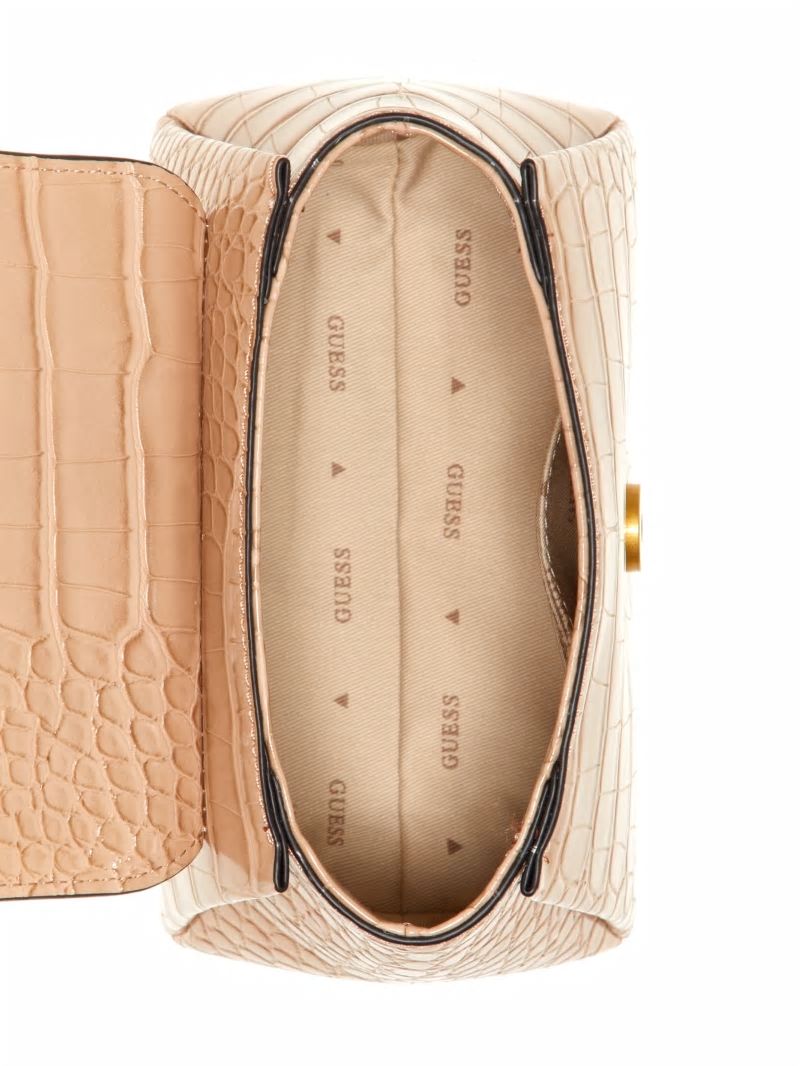 Guess Montreal Faux-Crocodile Mini Crossbody - Taupe