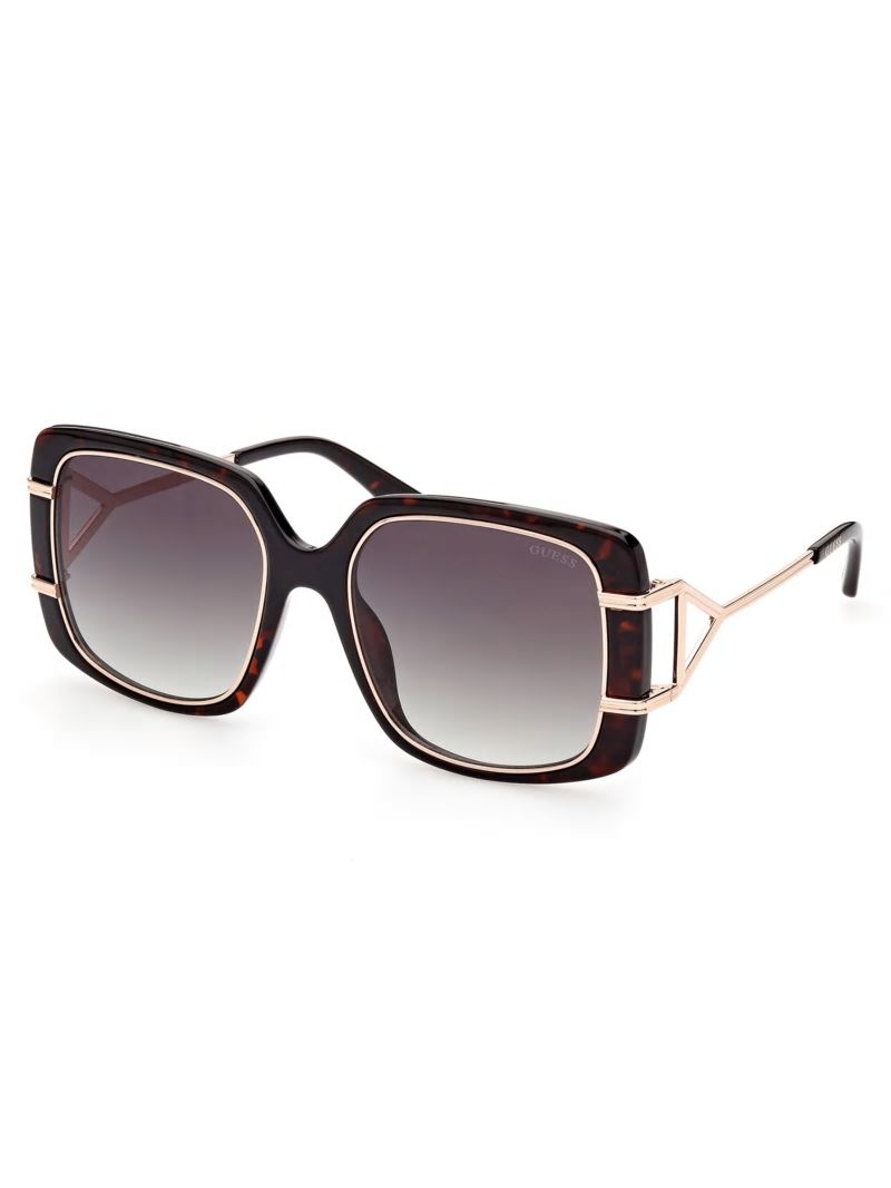 Guess Oversized Square Sunglasses - Dark Havana