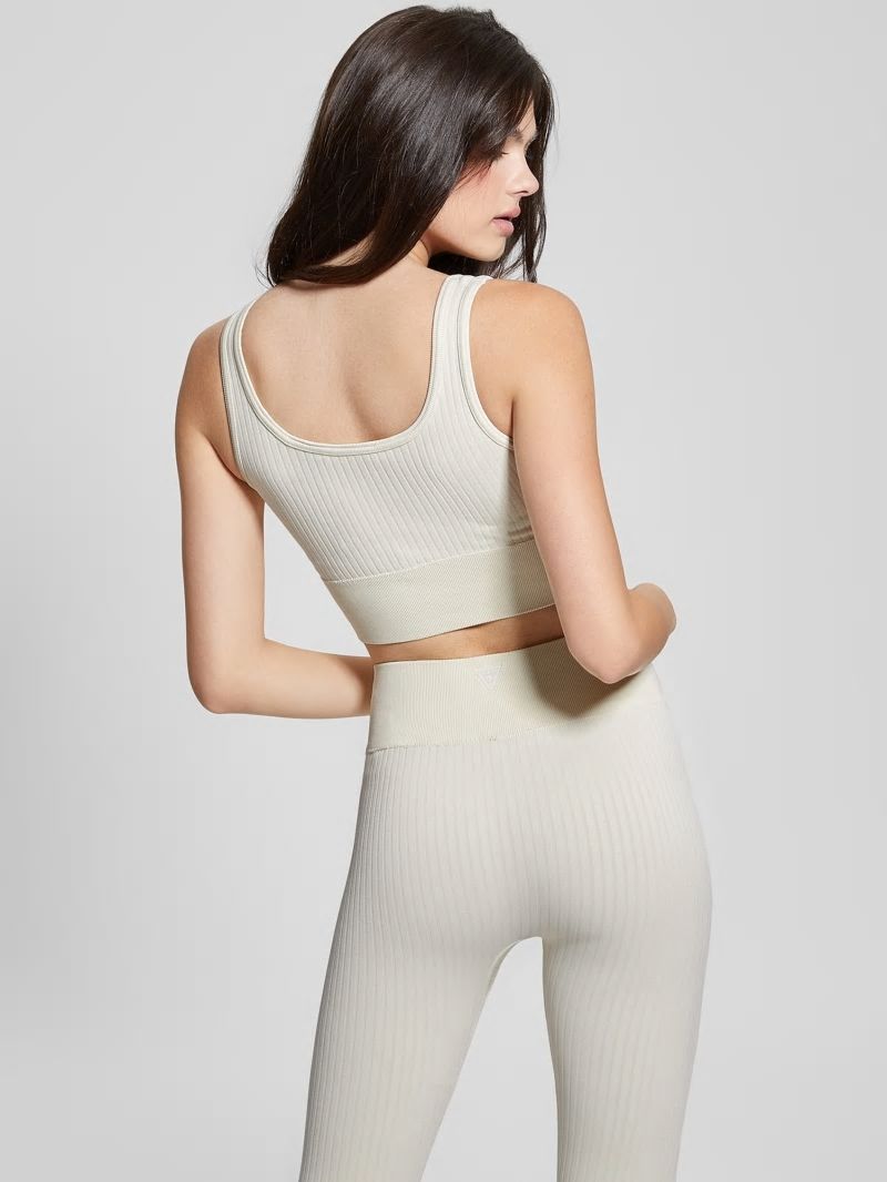 Guess Seamless Ribbed Active Bra - Warm White