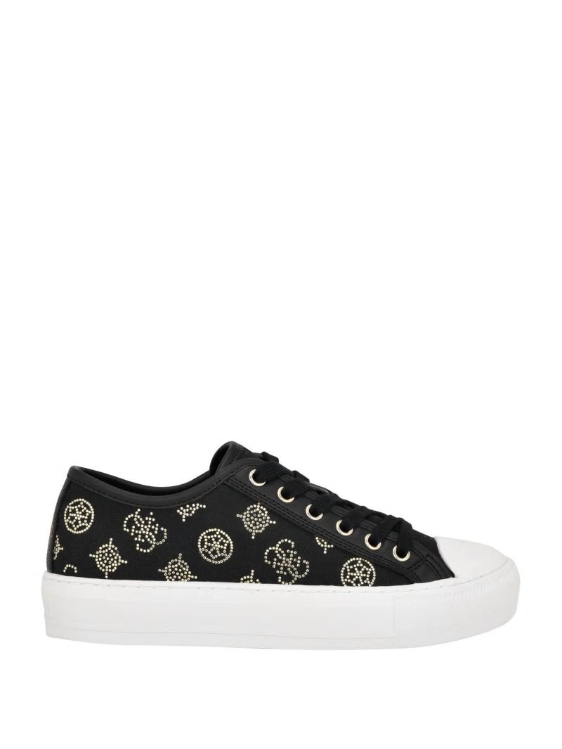 Guess Alessea Rhinestone Low-Top Sneakers - Black 002