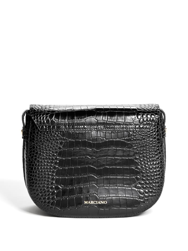 Guess Crocodile Saddle Bag - Black