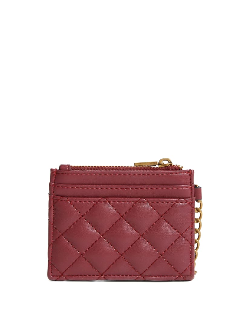 Guess Quilted Card Holder - Burgundy